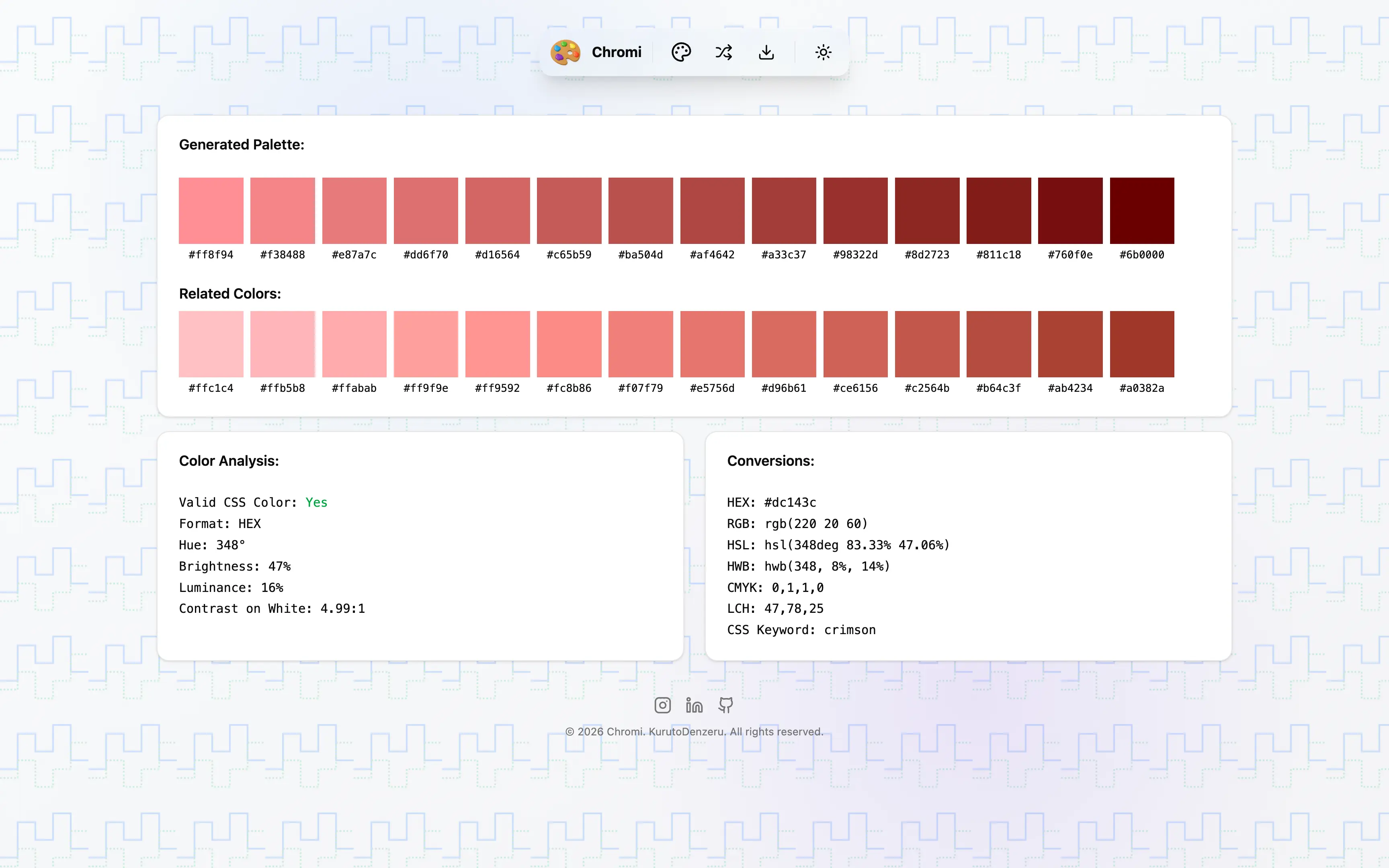 Chromi - Color Palette Generator